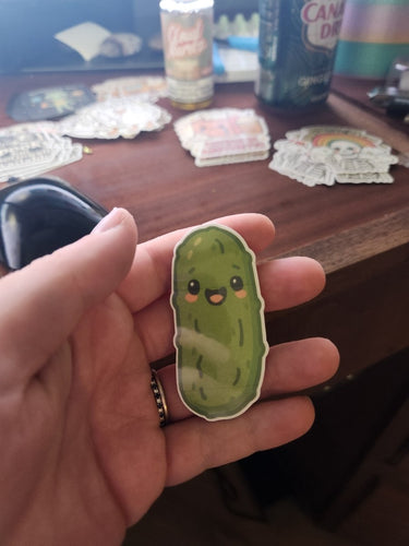 Kawaii Pickle Sticker – Funny Cute Food Vinyl Decal - Sticker - Charm and Char
